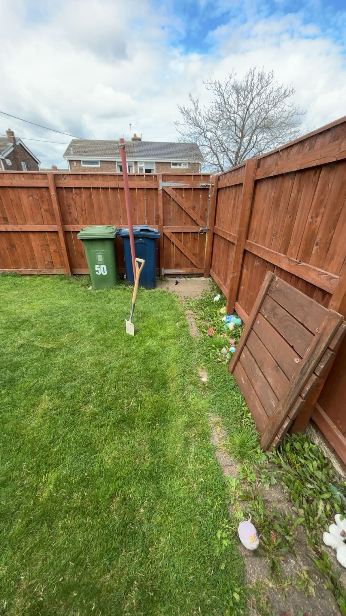 Completed landscaped garden with porcelain paved seating and entertaining areas