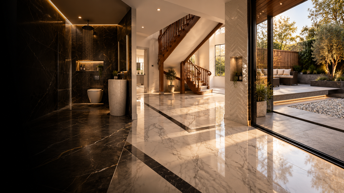 Premium tiling and natural stone craftsmanship by SilvaStone NE